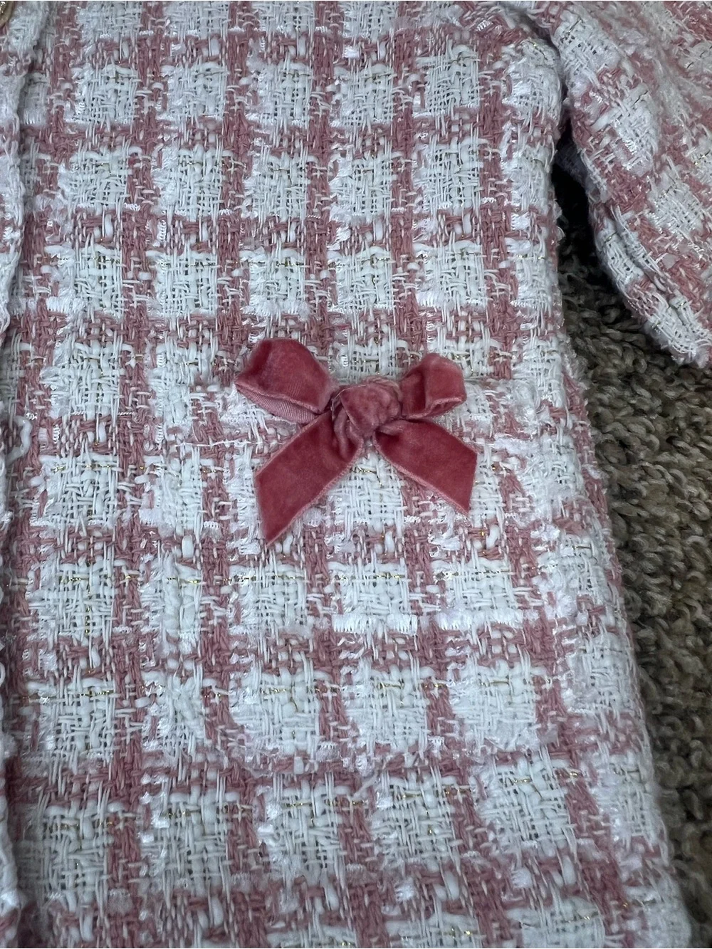 Little Lass Pink and White Tweed 3-Piece Set - Picture 8 of 12